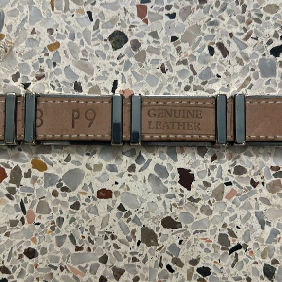 Vintage Cache brown leather silver embellishment buckle belt small s - Picture 4 of 7